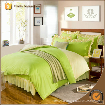 Luxury Brushed Fabric Solid Bright Color Bedding Set For Home Use